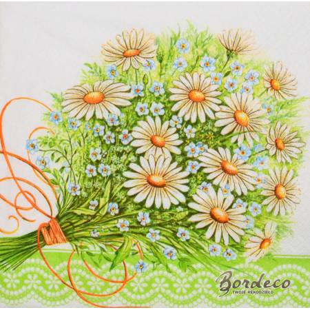 Serwetka do decoupage seria DAISY bukiet margaretek 33x33cm